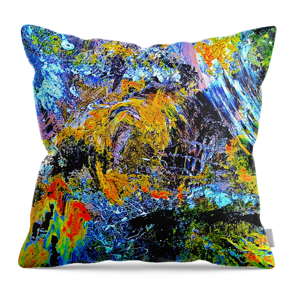 Abstract Art Print Throw Pillow featuring the painting OLD TOWN OF NICE 3 of 3 by Monique Wegmueller