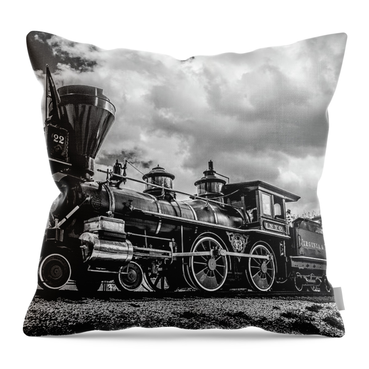 Train Throw Pillow featuring the photograph Old West Train by Steph Gabler