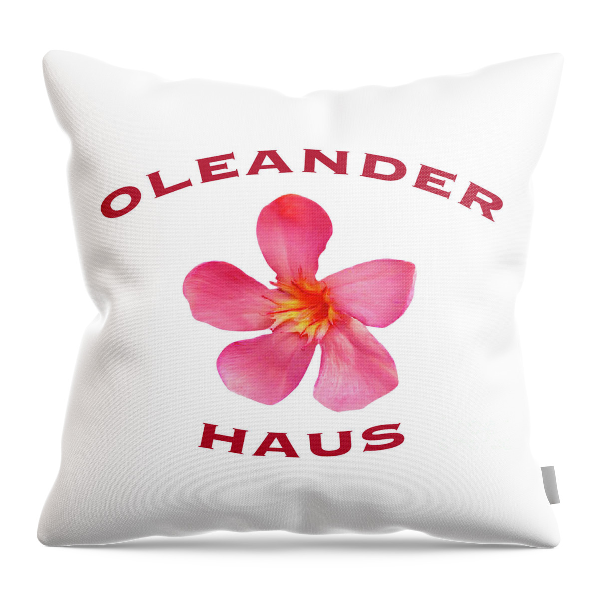 Oleander Throw Pillow featuring the photograph Oleander Haus by Wilhelm Hufnagl