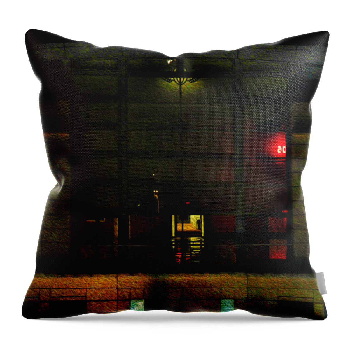 Bonnie Follett Throw Pillow featuring the photograph Olympic Club at Night by Bonnie Follett