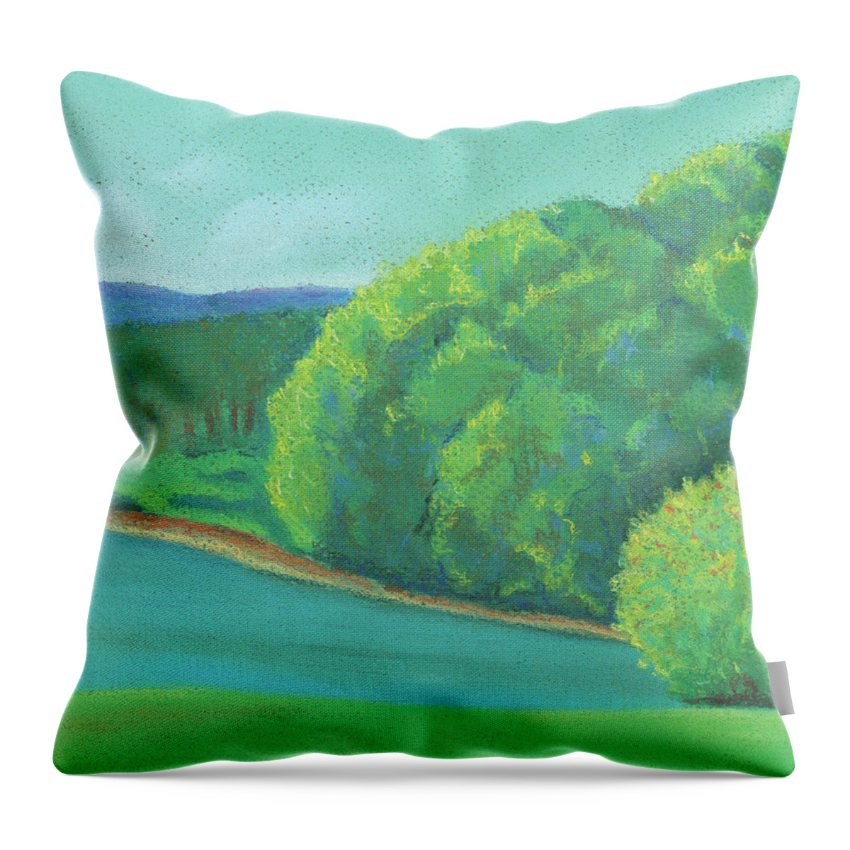 Art Throw Pillow featuring the pastel Omega Morning by Anne Katzeff