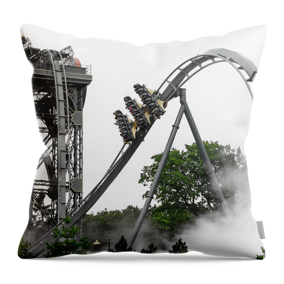 Park Throw Pillow featuring the photograph On a Rollercoaster by Adriana Zoon