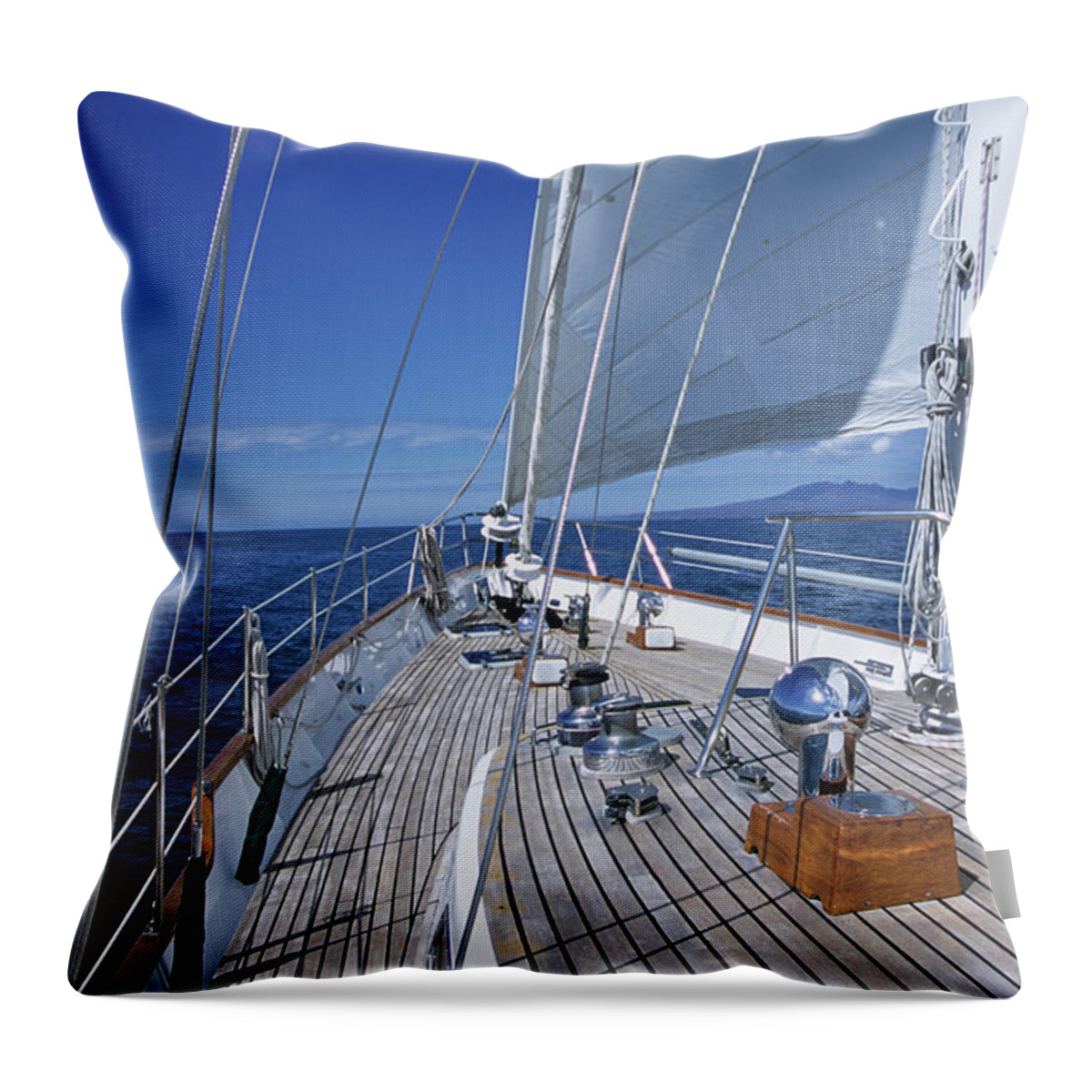 On Board Throw Pillow featuring the photograph On Deck off Mexico by David J Shuler