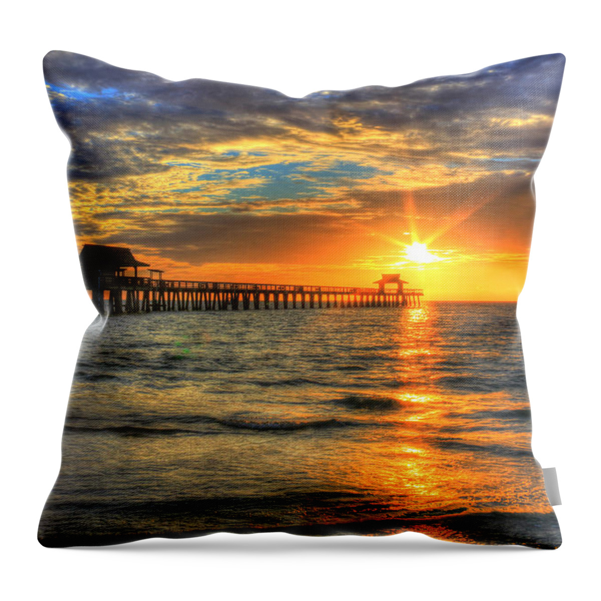 Sunset Throw Pillow featuring the digital art On Fire by Sharon Batdorf