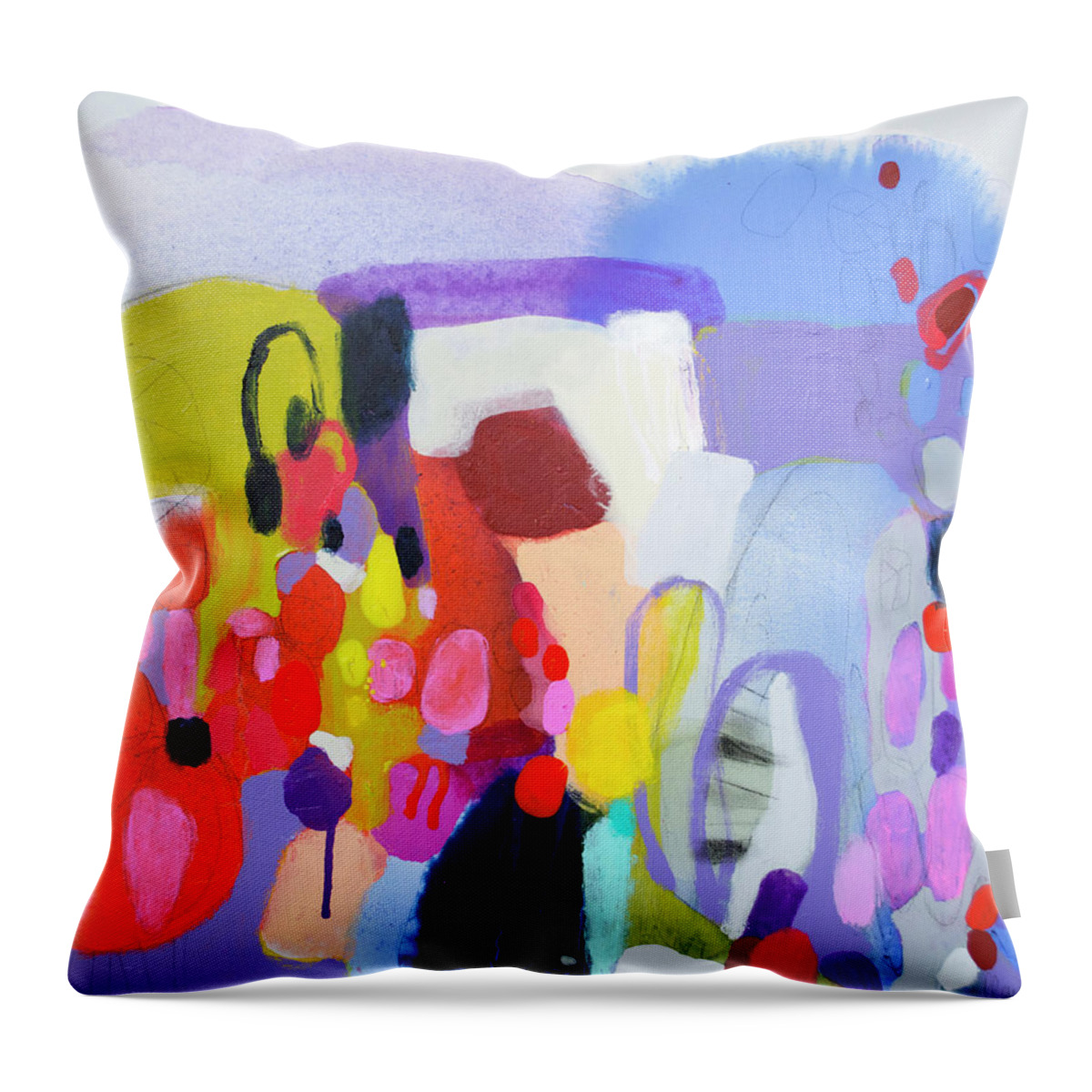 Abstract Throw Pillow featuring the painting On My Mind by Claire Desjardins
