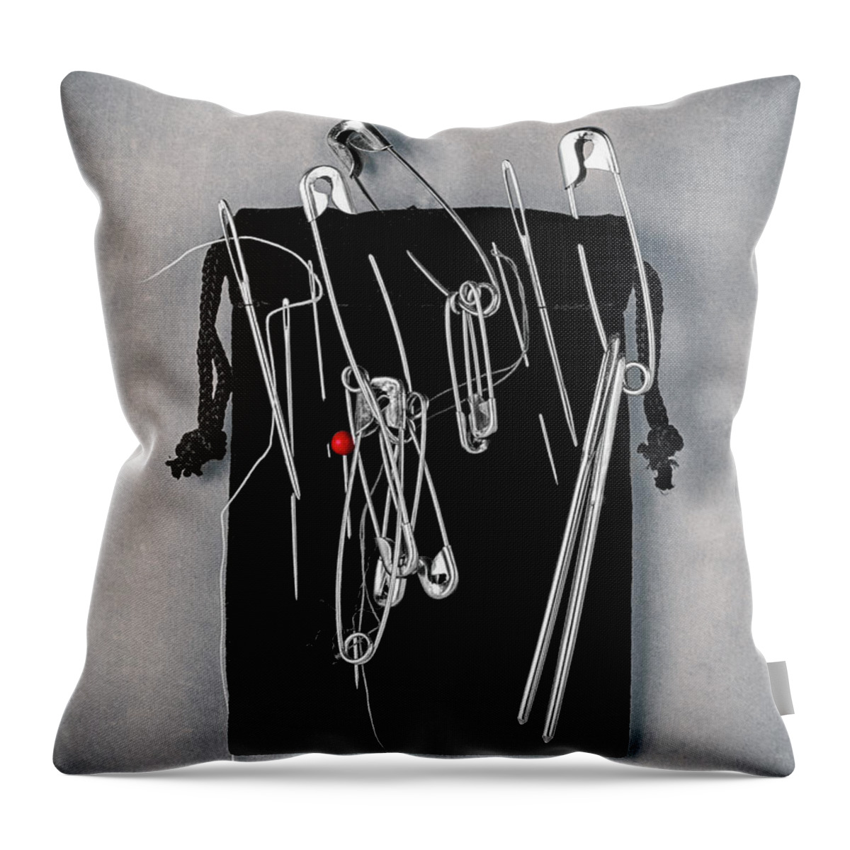 B&w Throw Pillow featuring the photograph On Pins and Needles by Tom Mc Nemar