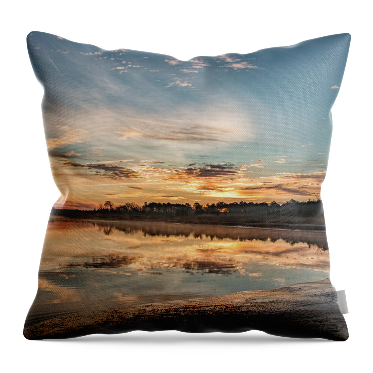 Port Republic Throw Pillow featuring the photograph On the Banks of the Nacote by Kristia Adams