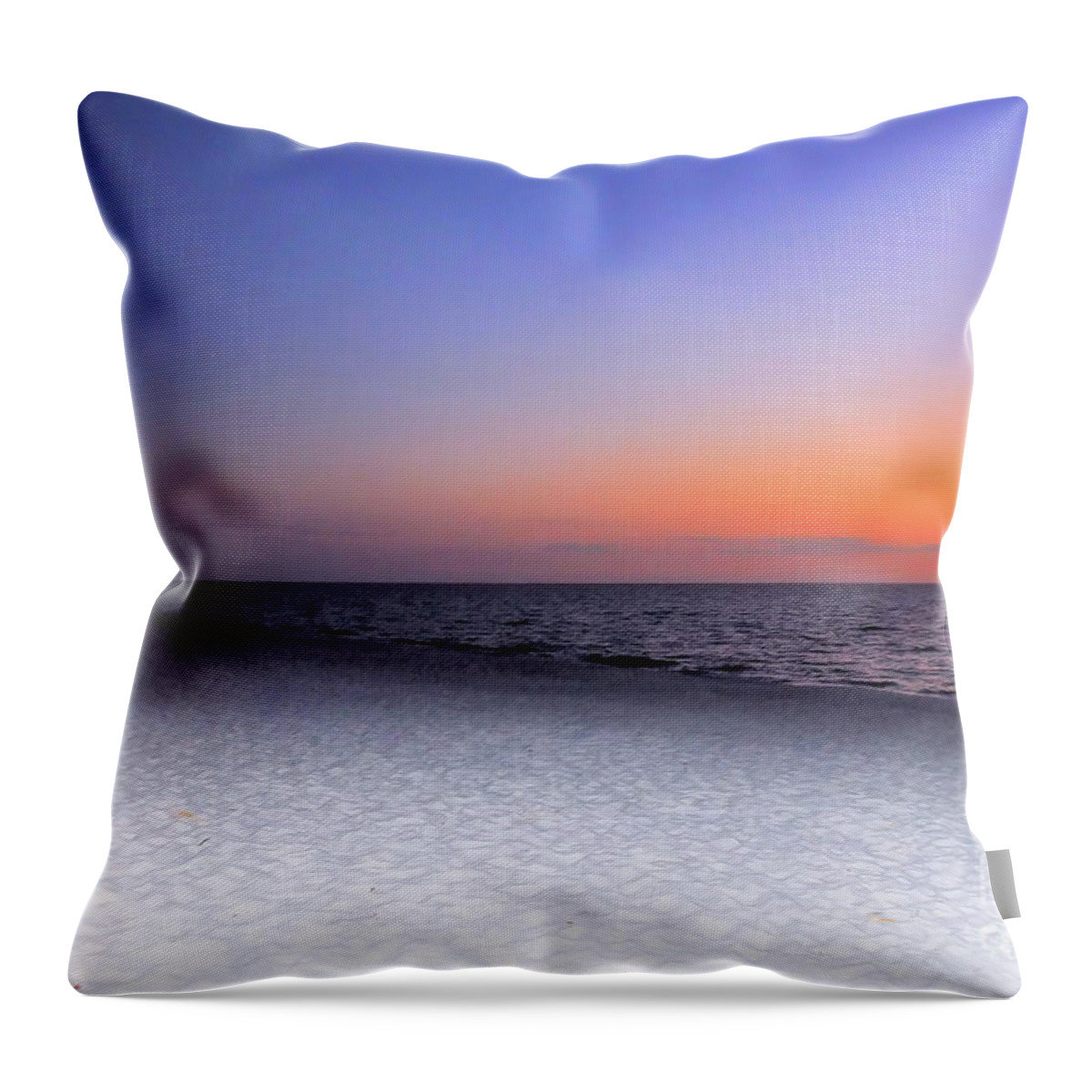 Ocean Throw Pillow featuring the photograph On the Beach at Sunset by Elaine Manley
