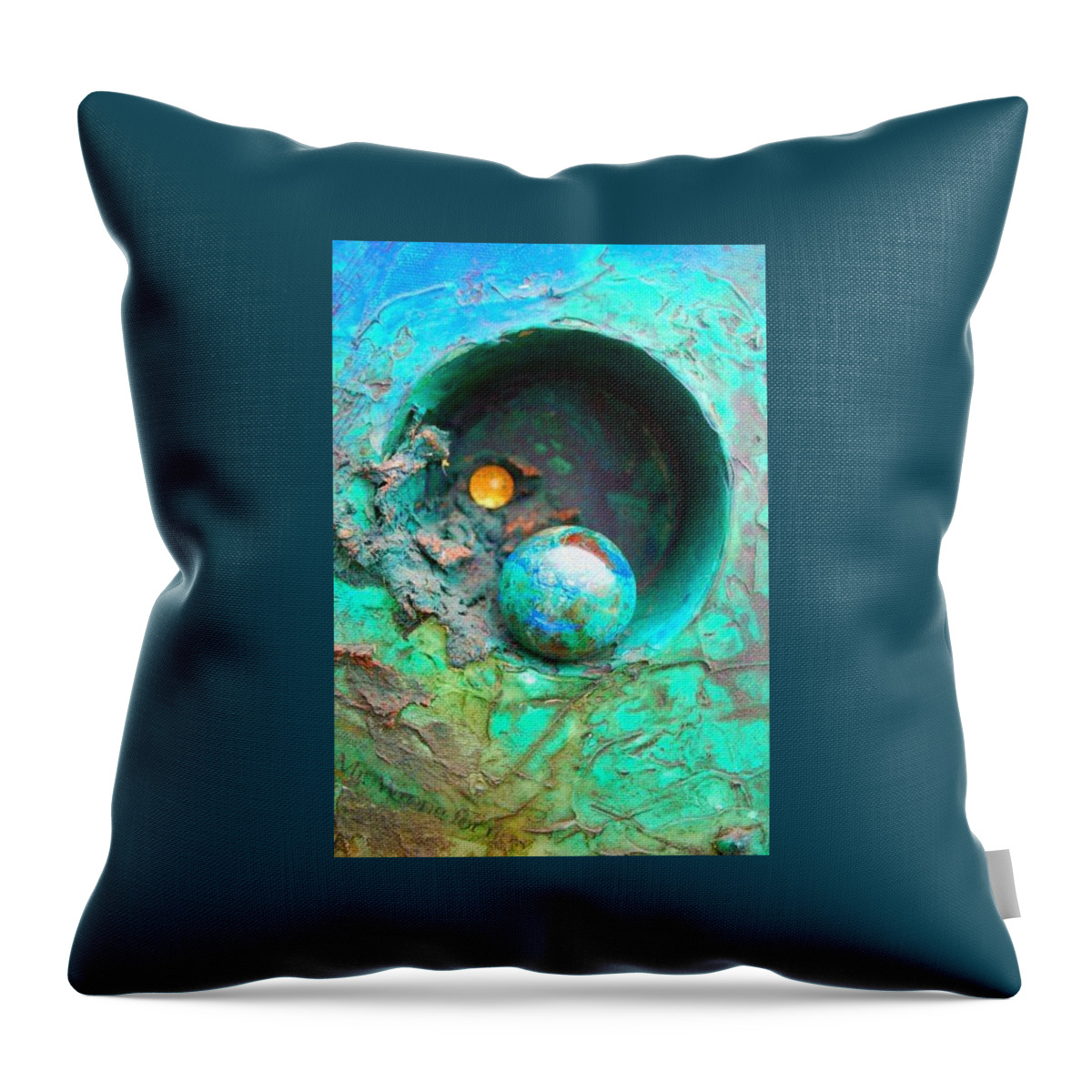 Face Masks Throw Pillow featuring the mixed media On The Edge by Sofanya White