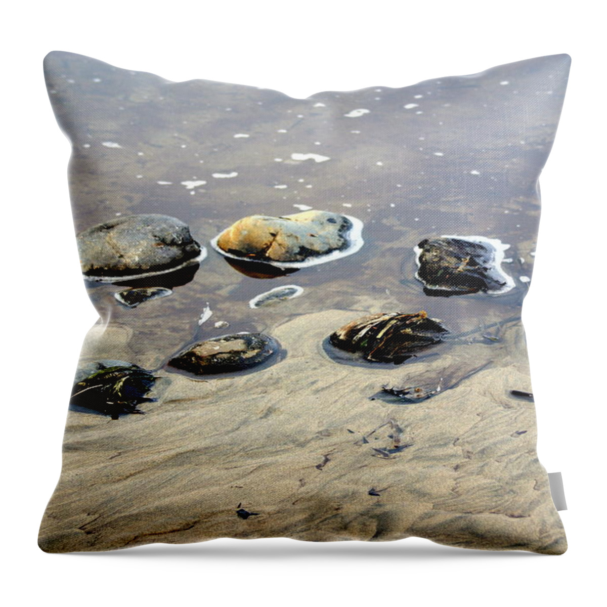 Ocean Throw Pillow featuring the photograph On the Rocks by Marty Koch