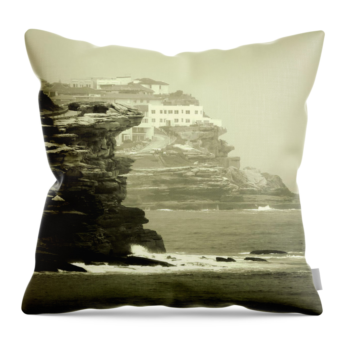 Landscapes Throw Pillow featuring the photograph On the Rugged Cliffs by Holly Kempe