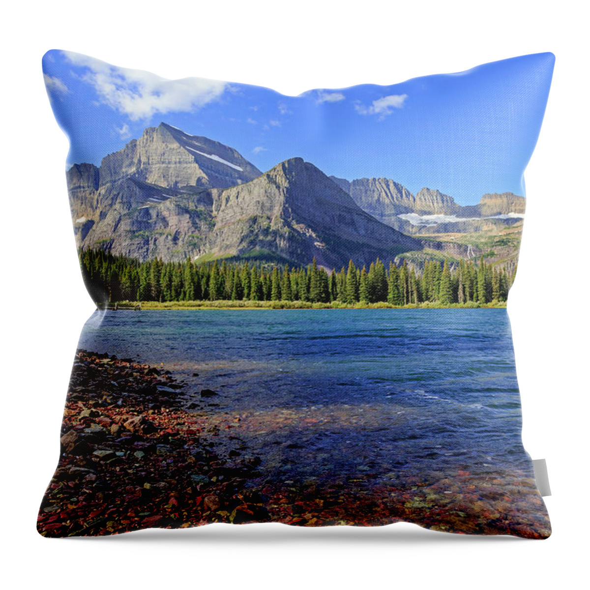 Lake Josephine Throw Pillow featuring the photograph On the Shore by Jack Bell