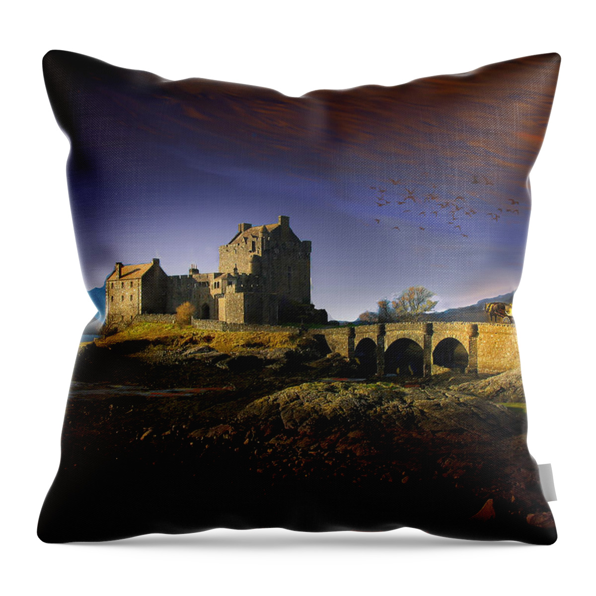 Scotland Throw Pillow featuring the digital art On the Way Home by J Griff Griffin