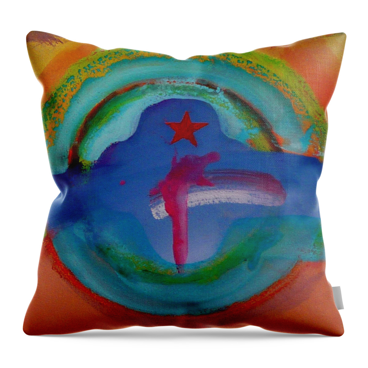 Logo Throw Pillow featuring the painting one by Charles Stuart