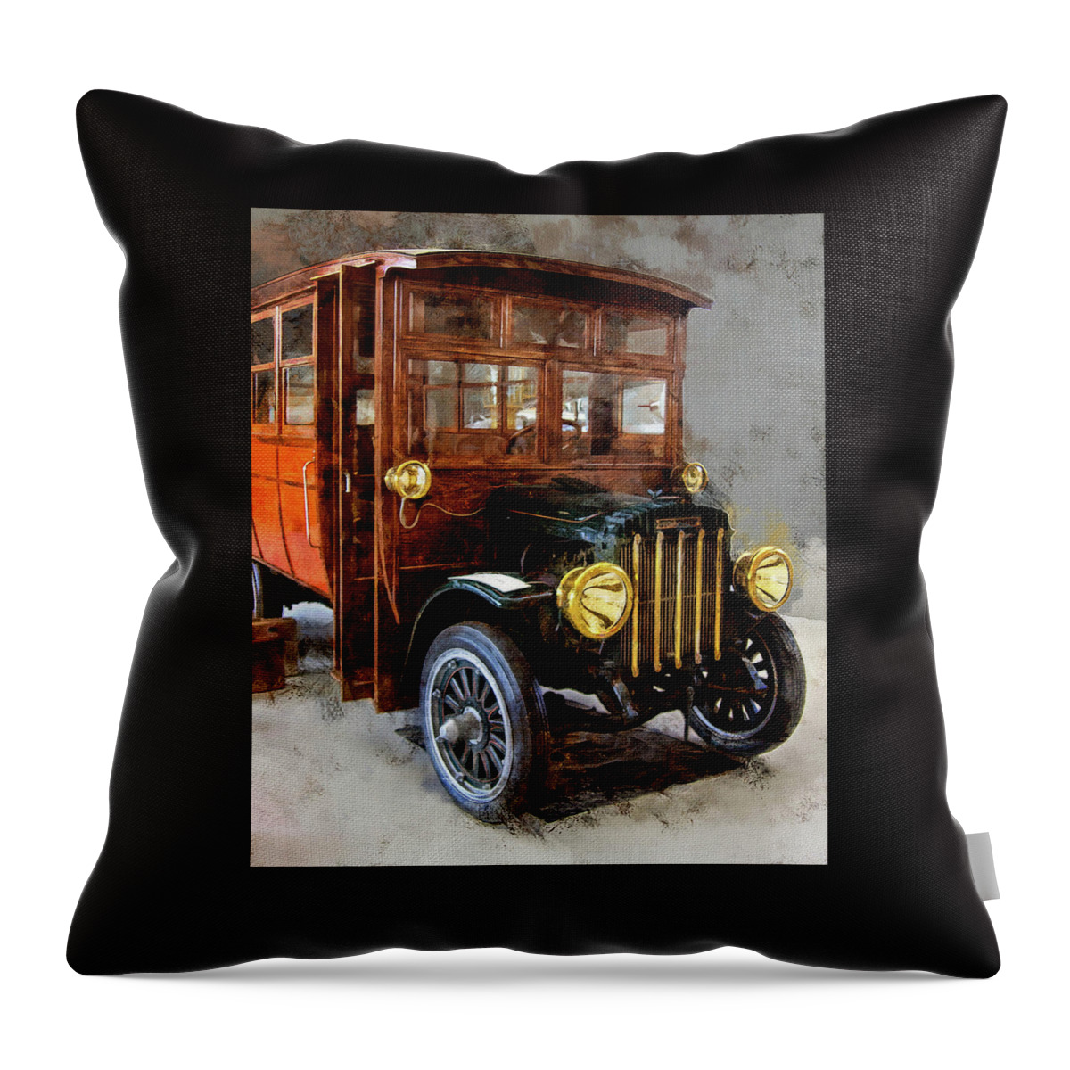 Stoughton Bus Throw Pillow featuring the photograph Thee Old Stoughton Bus by Thom Zehrfeld