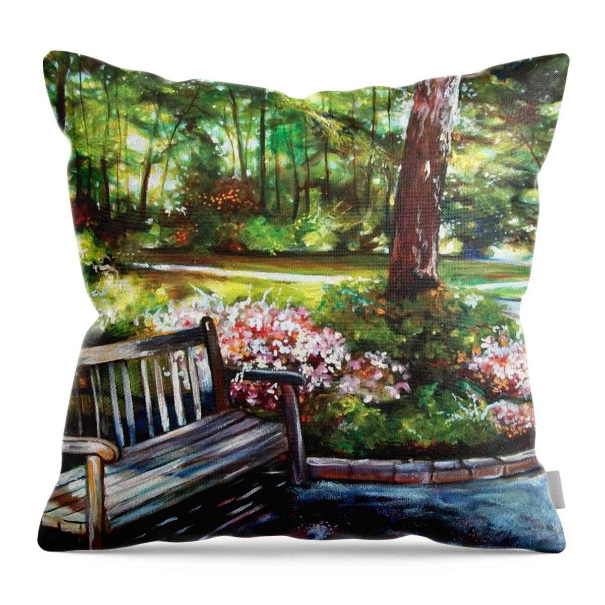 Landscape Throw Pillow featuring the painting One Day by Emery Franklin