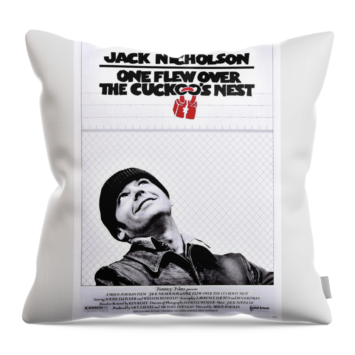 Cuckoos Nest Throw Pillow featuring the photograph One Flew Over the Cuckoo's Nest by Movie Poster Prints