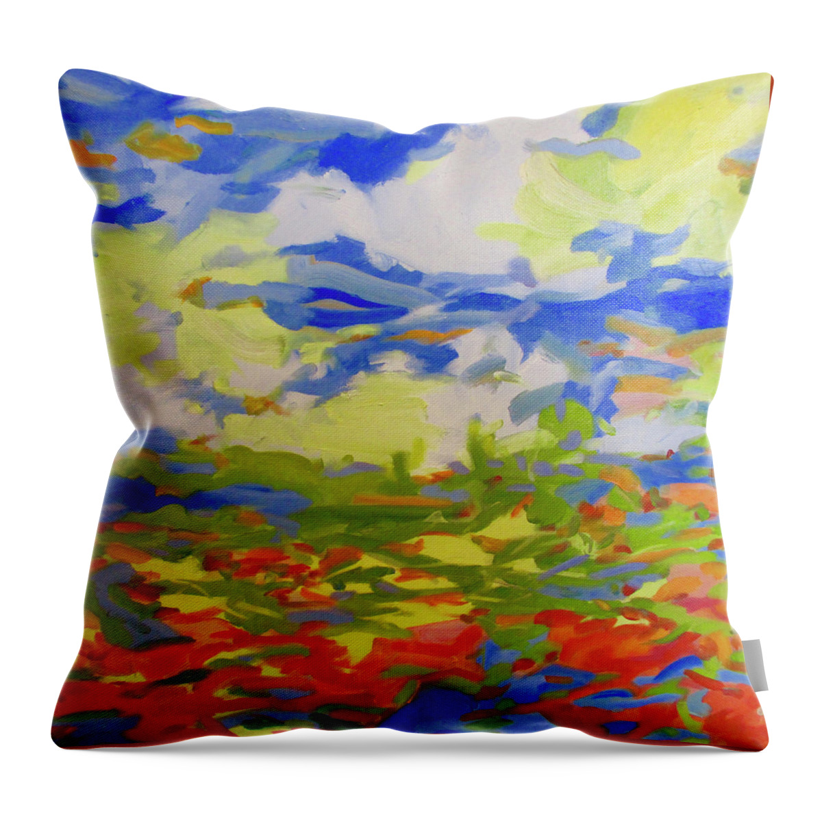 Abstract Throw Pillow featuring the painting One Last Time by Steven Miller
