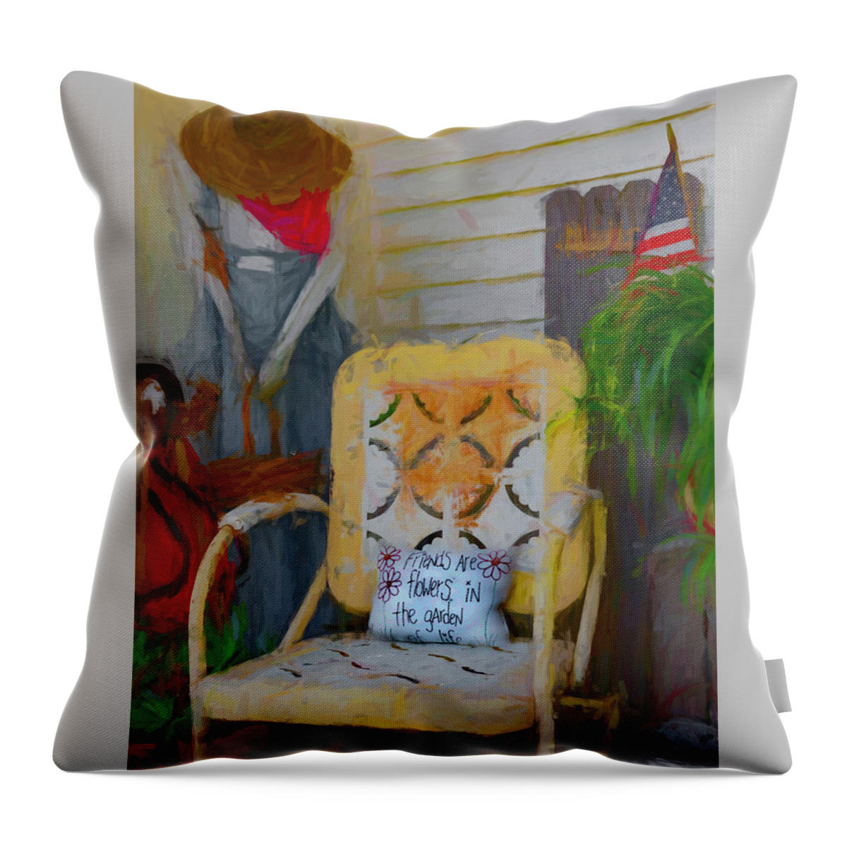 Antiques Throw Pillow featuring the digital art One Mans Trash 2 by Barry Wills