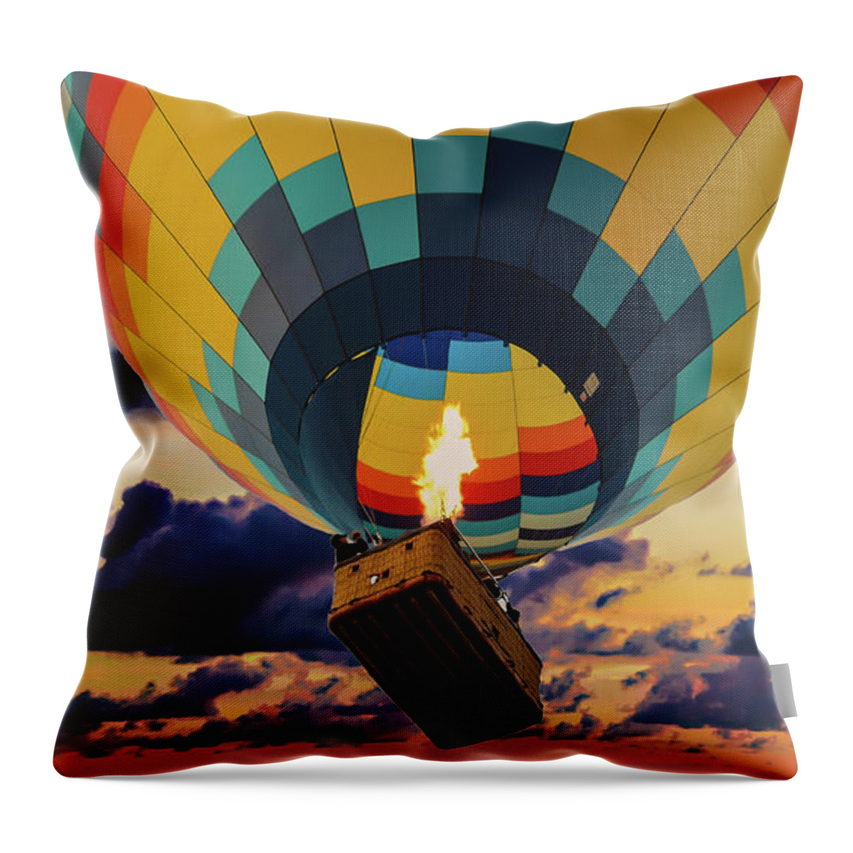 Hot Air Balloon Throw Pillow featuring the photograph One Morning in Napa Valley by G Lamar Yancy