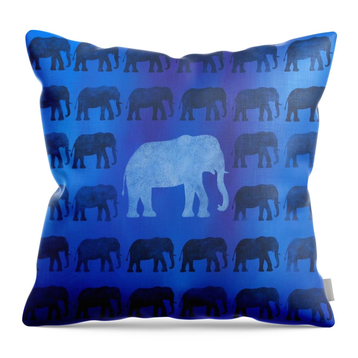 Elephant Throw Pillow featuring the painting One Thousand Goodbyes by Emily Page