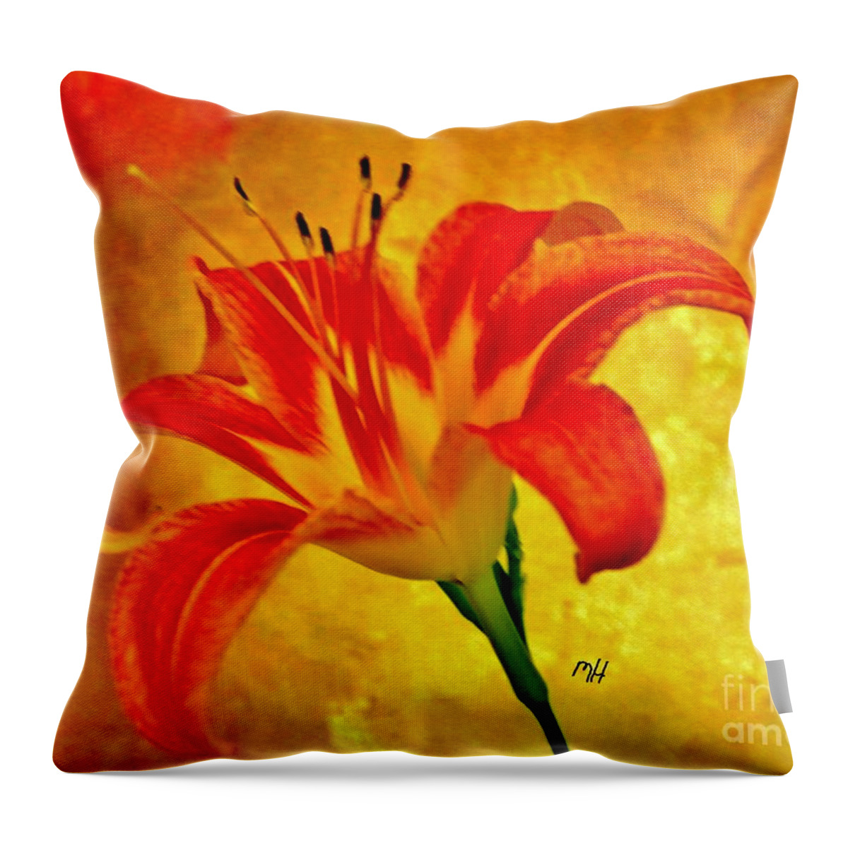 Photo Throw Pillow featuring the photograph One Tigerlily by Marsha Heiken