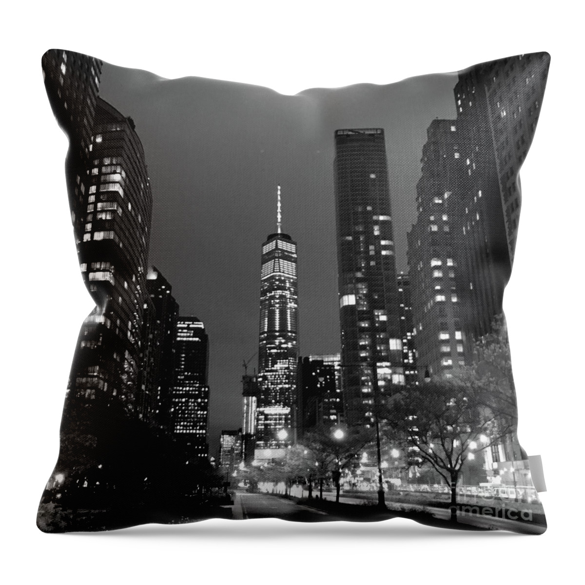 One World Trade Center Throw Pillow featuring the photograph One World by Dennis Richardson