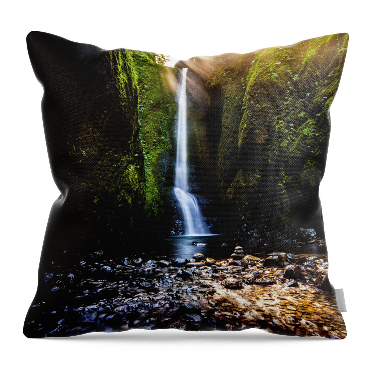 Natural Throw Pillow featuring the photograph Oneonta Falls 2 by Pelo Blanco Photo