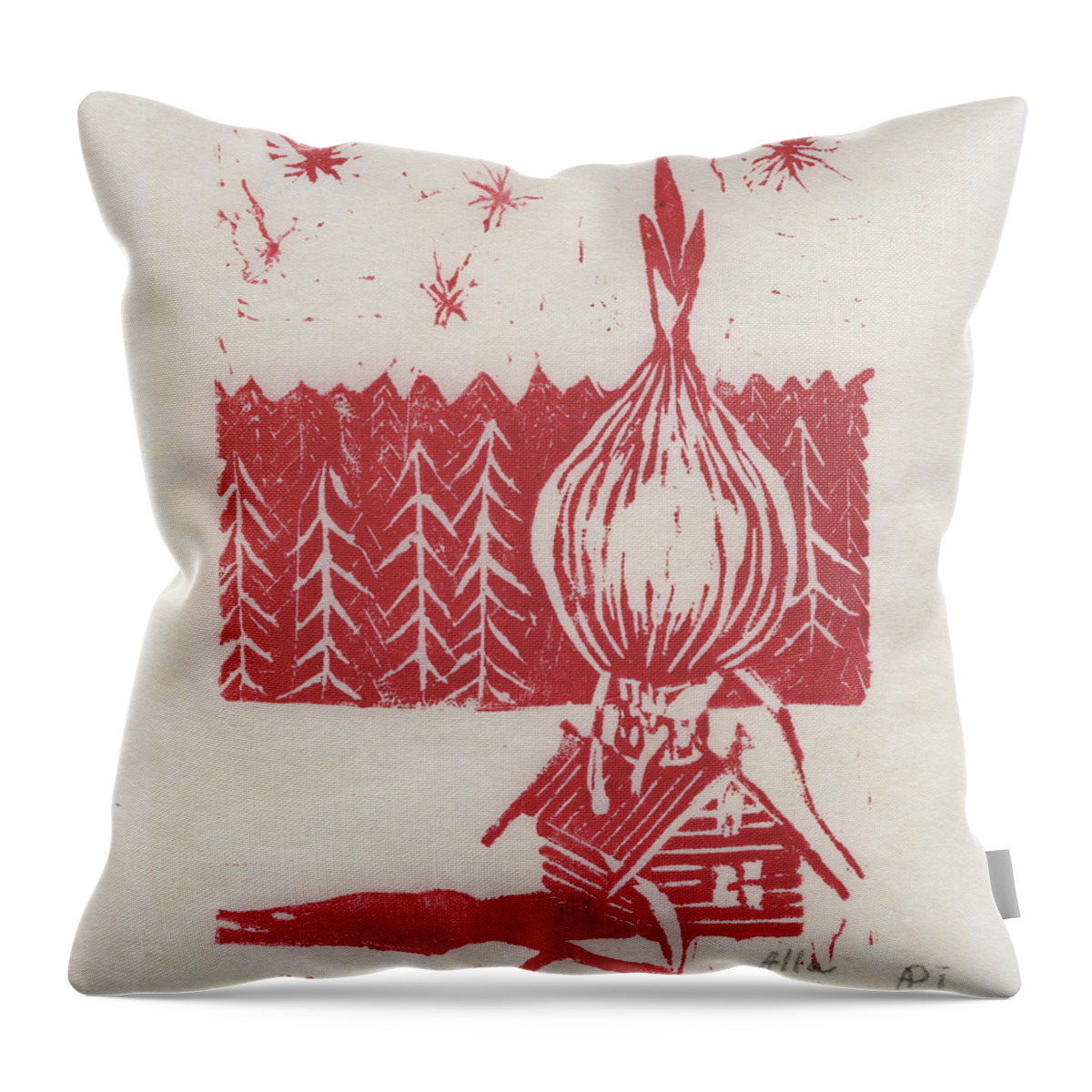Onion Throw Pillow featuring the mixed media Onion Dome by Alla Parsons
