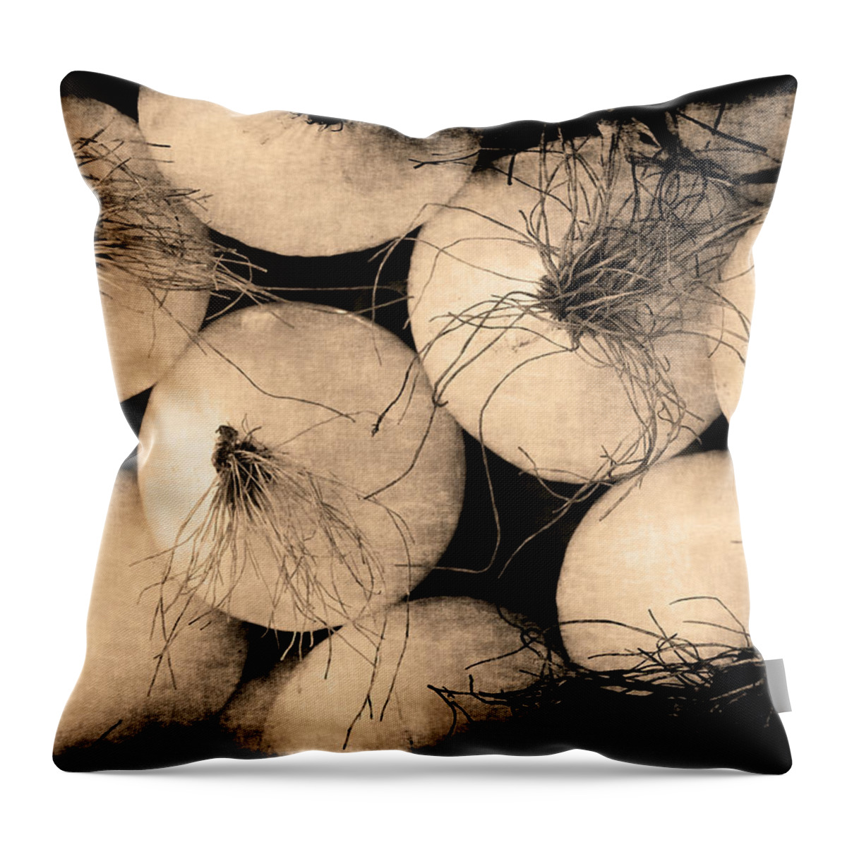 Onions Throw Pillow featuring the photograph Onions by Jennifer Wright