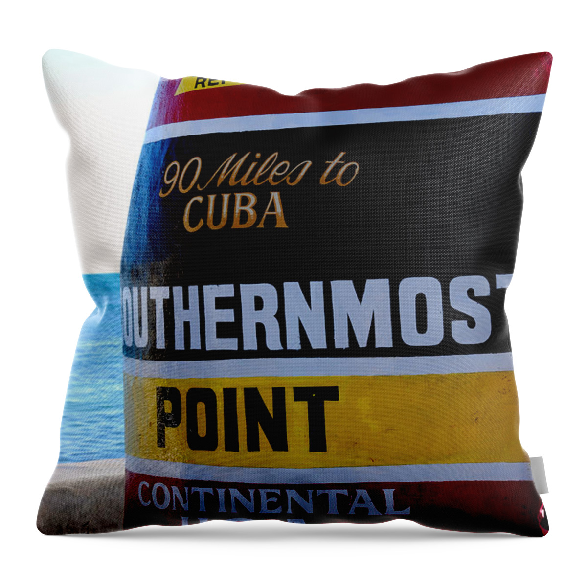 Photography Throw Pillow featuring the photograph Only 90 Miles to Cuba by Susanne Van Hulst