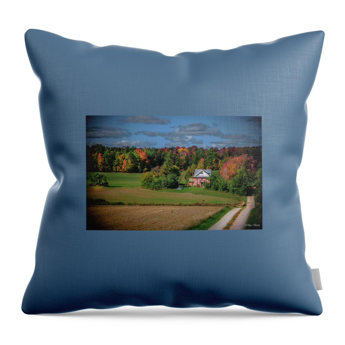 Ontario Throw Pillow featuring the photograph Ontario Farm in the Fall by Patrick Boening