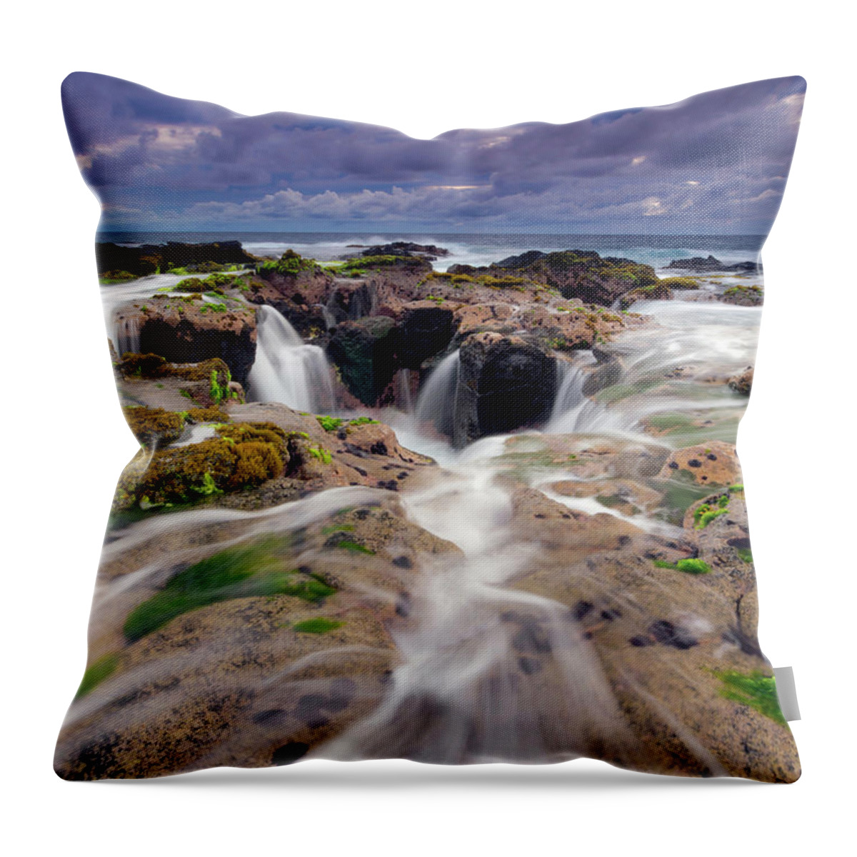 Big Island Throw Pillow featuring the photograph O'oma Sunset by Christopher Johnson