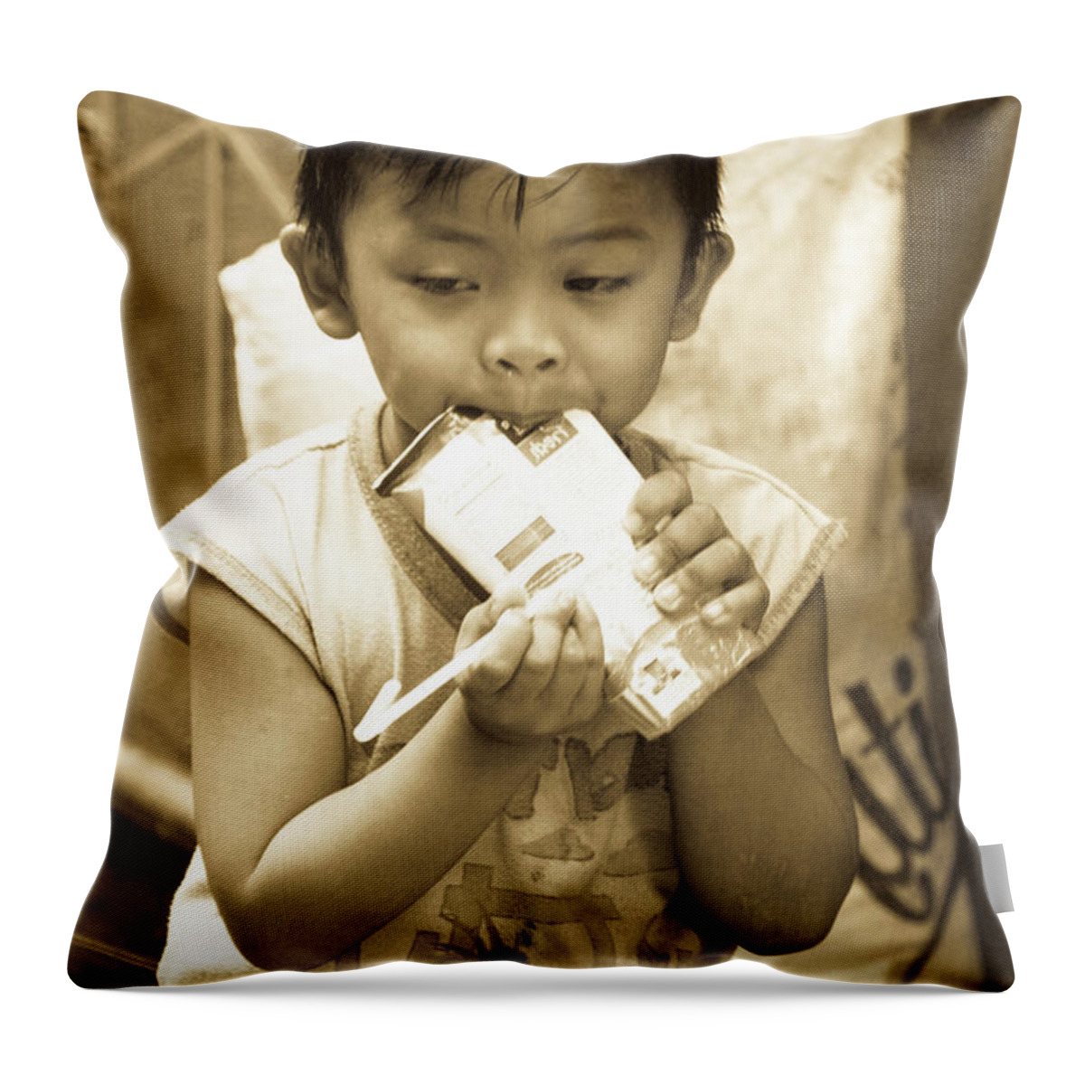 Cavite Throw Pillow featuring the photograph Open Damn You by Jez C Self
