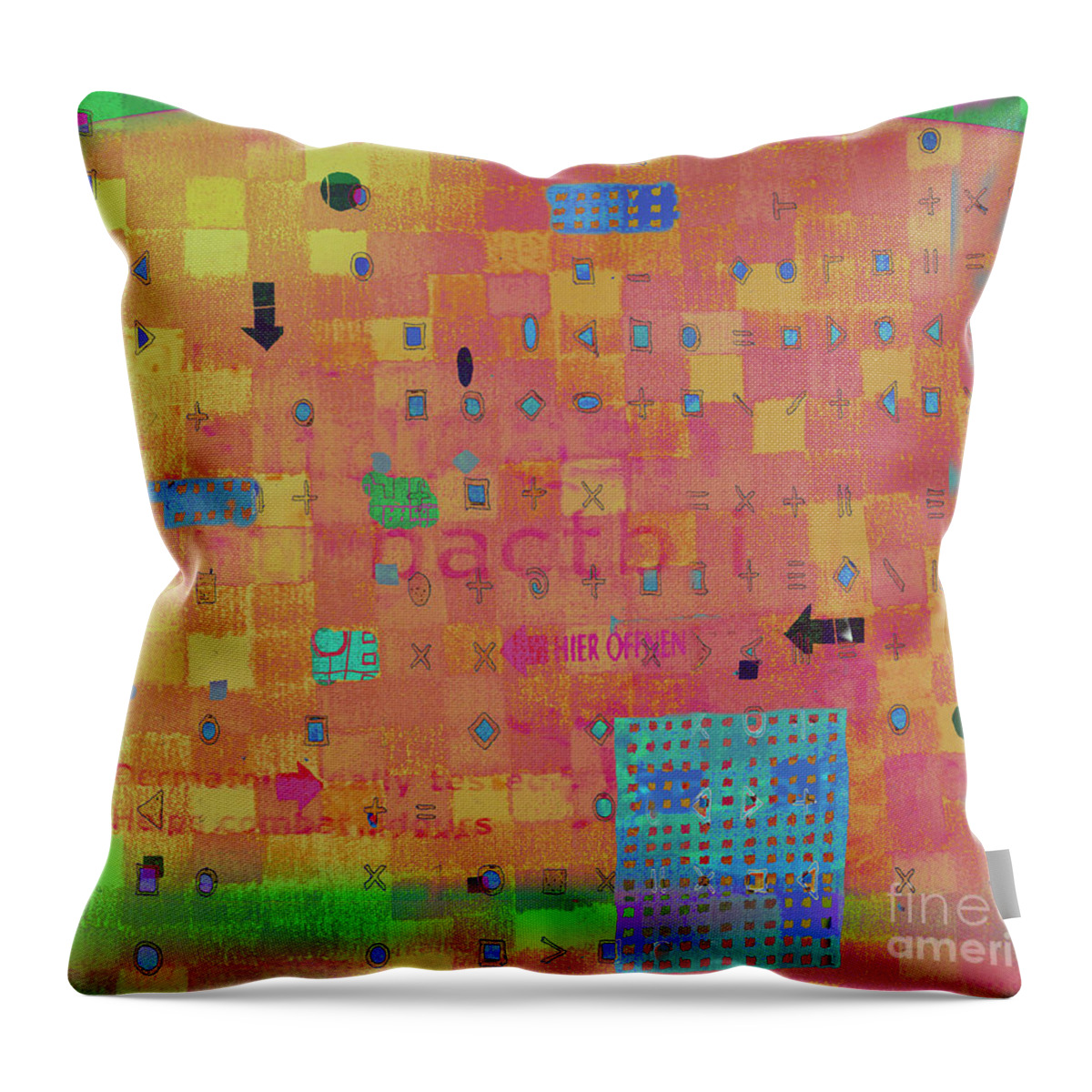 Open Here Throw Pillow featuring the digital art Open Here by Andy Mercer