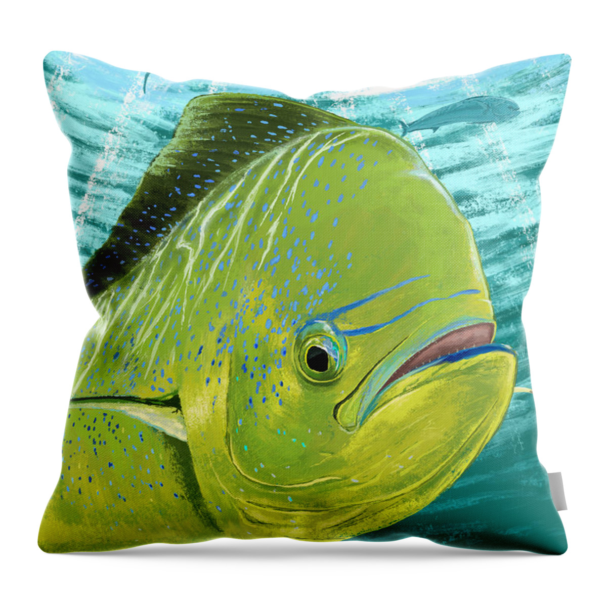 Mahi Throw Pillow featuring the digital art Open Water by Kevin Putman
