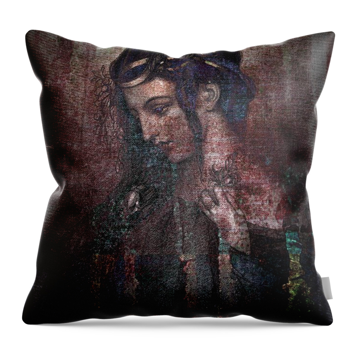 Ophelia Throw Pillow featuring the digital art Ophelia by Mimulux Patricia No