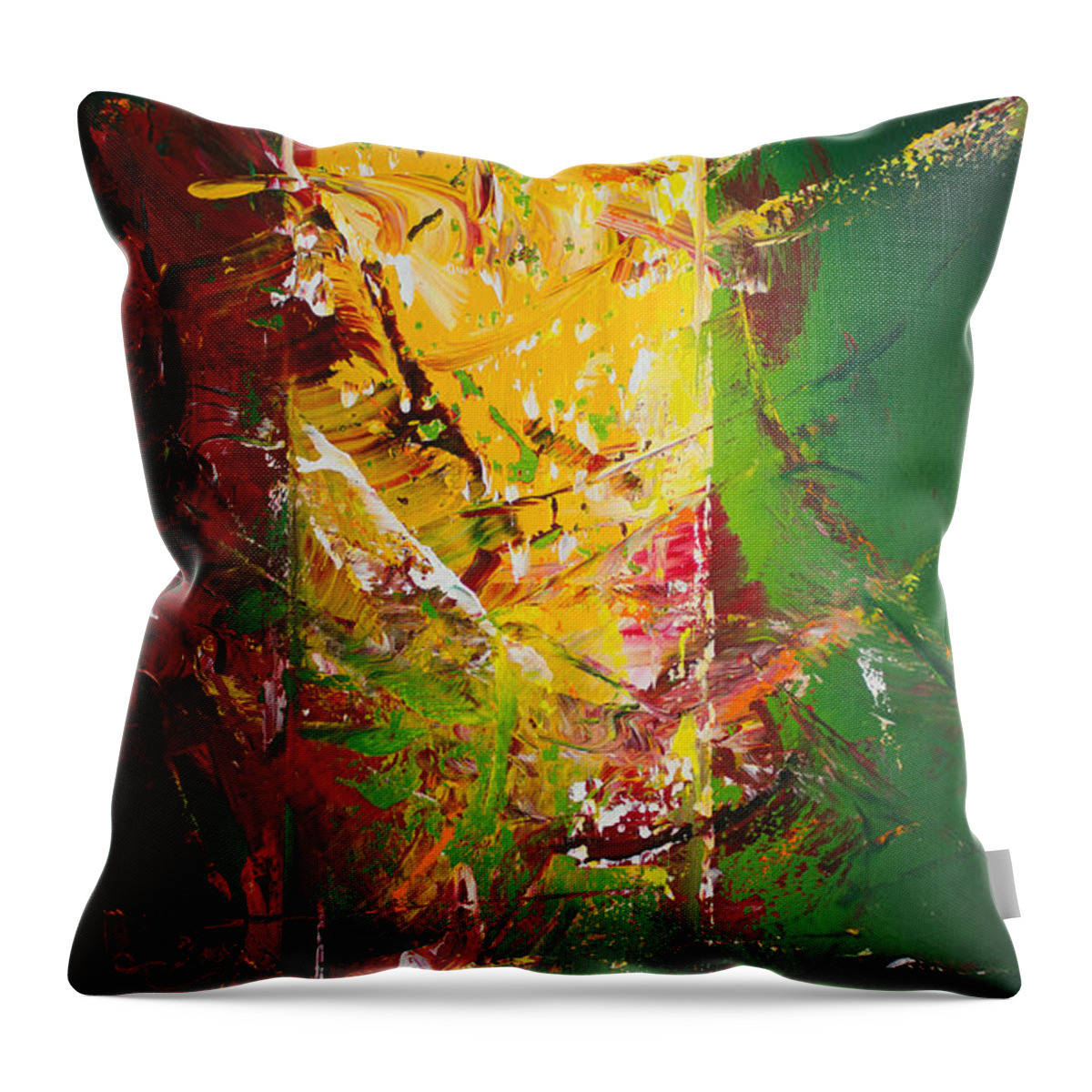 Derek Kaplan Art Throw Pillow featuring the painting Opt.100.15 Summer Night by Derek Kaplan