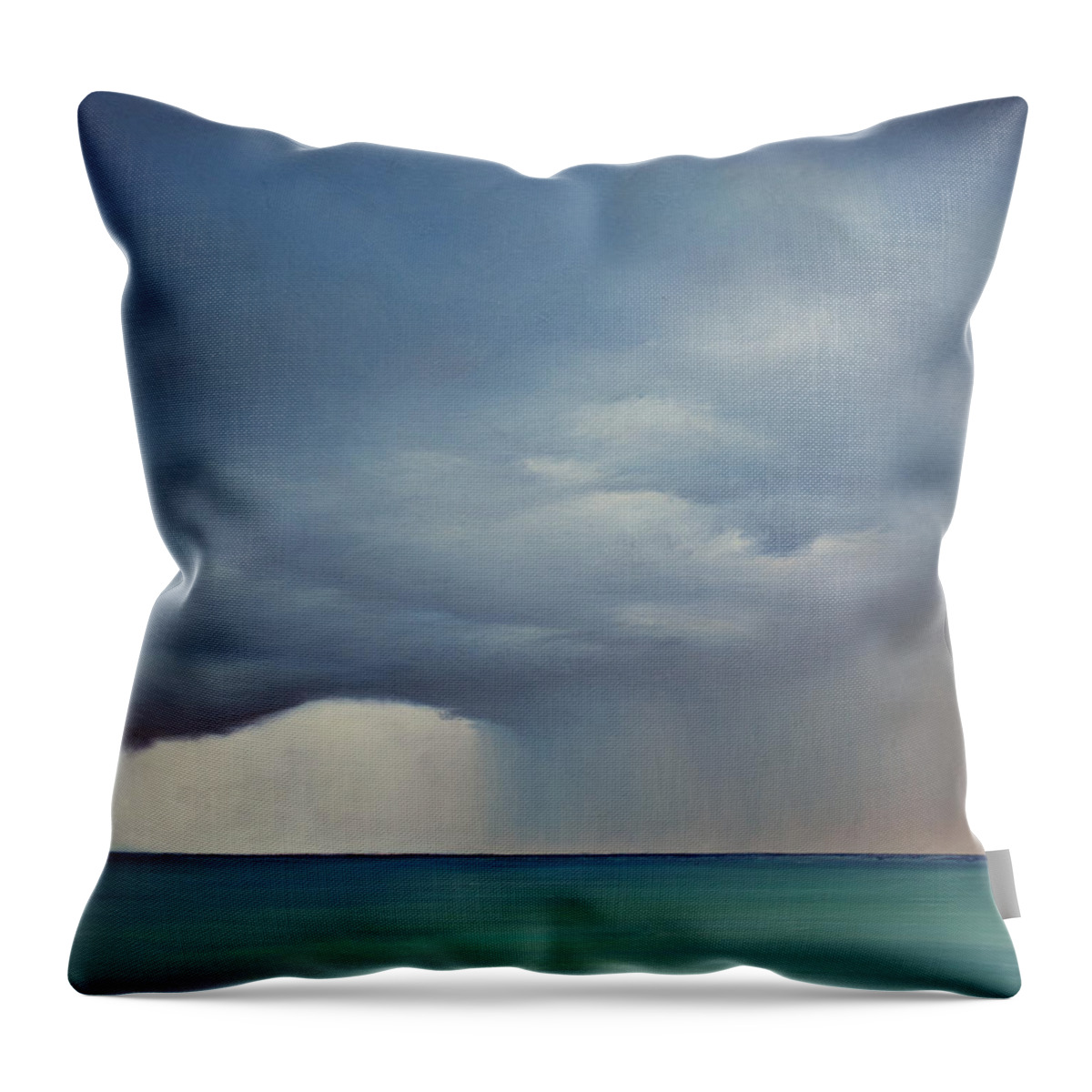 Derek Kaplan Art Throw Pillow featuring the painting Opt.31.17 Storm by Derek Kaplan