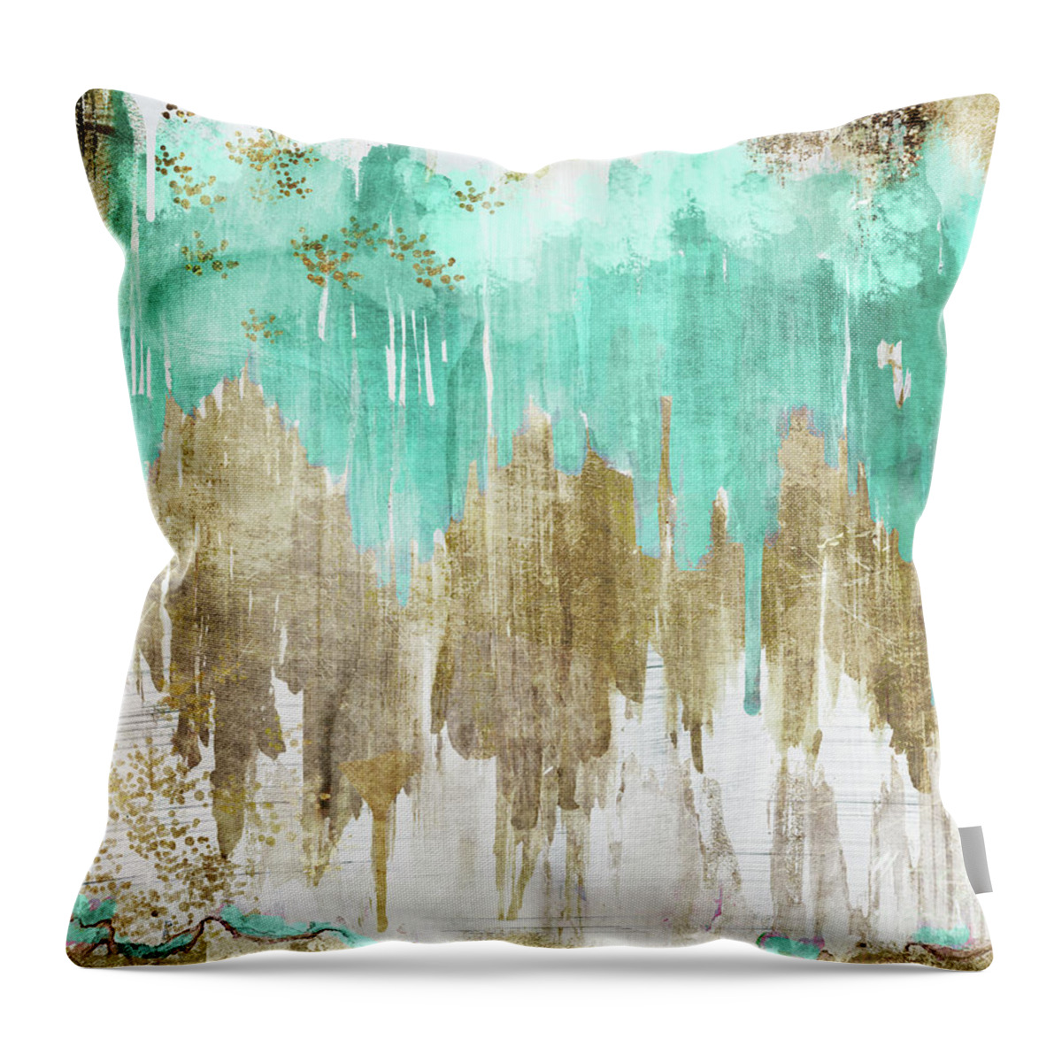 Pattern Throw Pillow featuring the painting Opulence Turquoise by Mindy Sommers