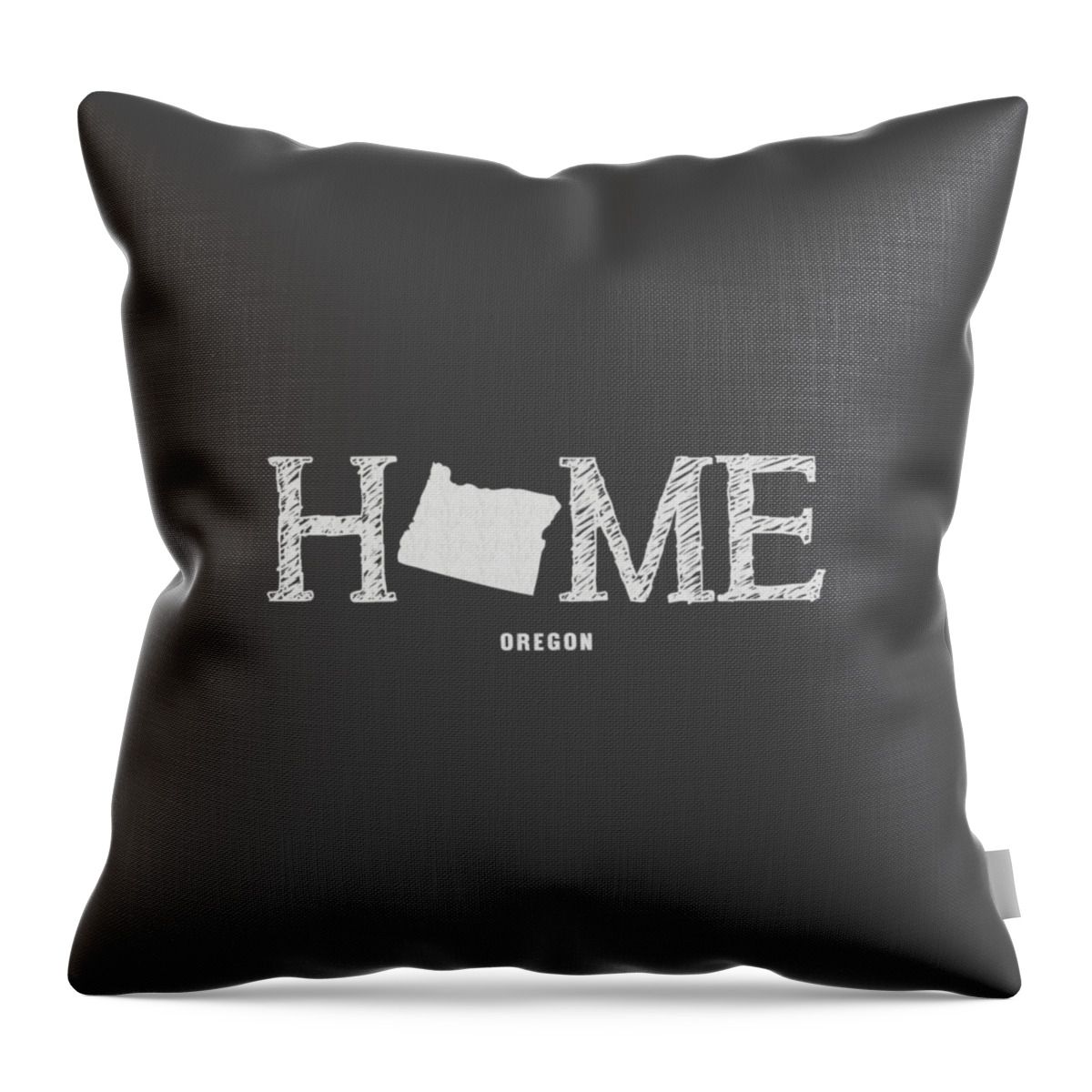 Oregon Throw Pillow featuring the mixed media OR Home by Nancy Ingersoll