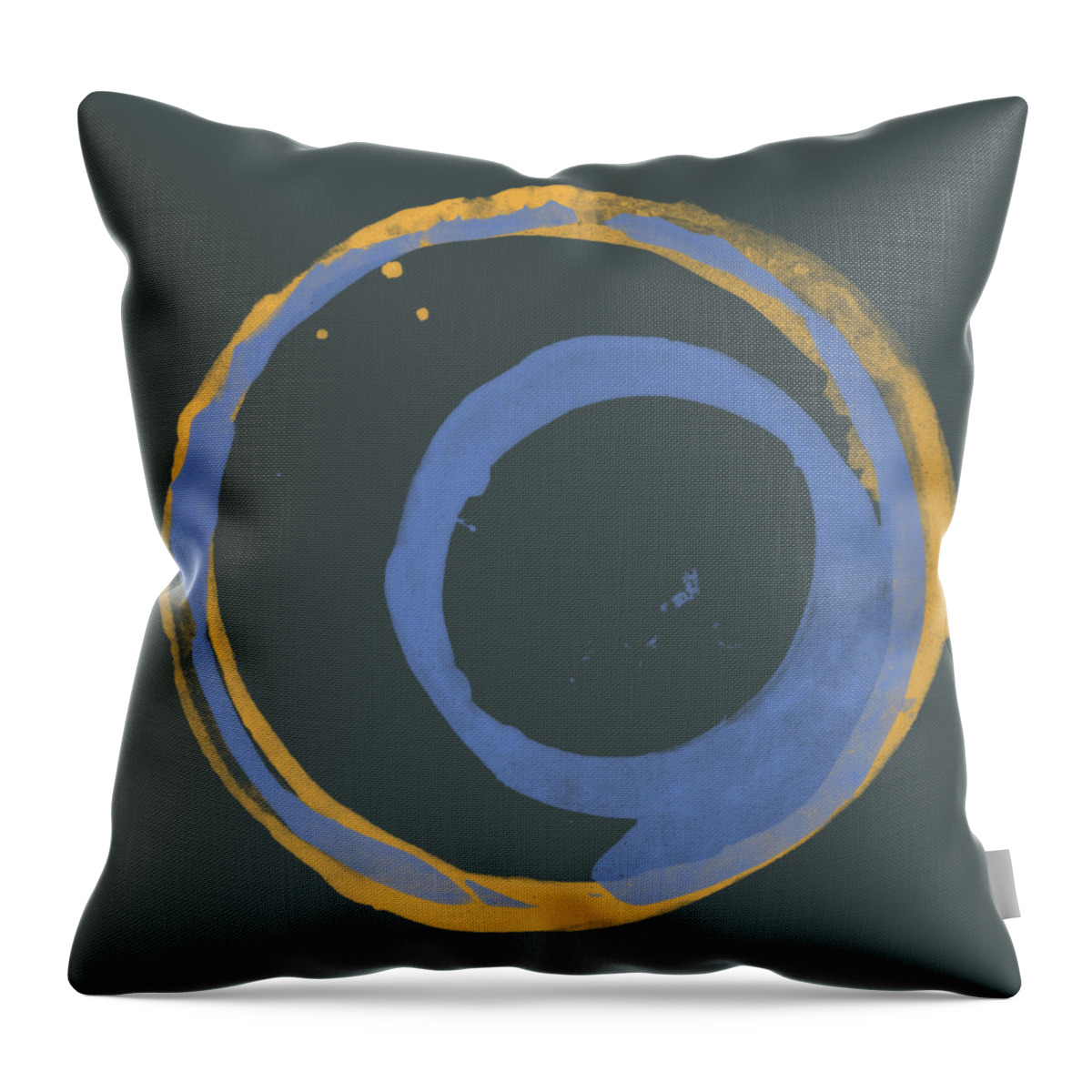 Orange Throw Pillow featuring the painting Orange and Blue 3 by Julie Niemela