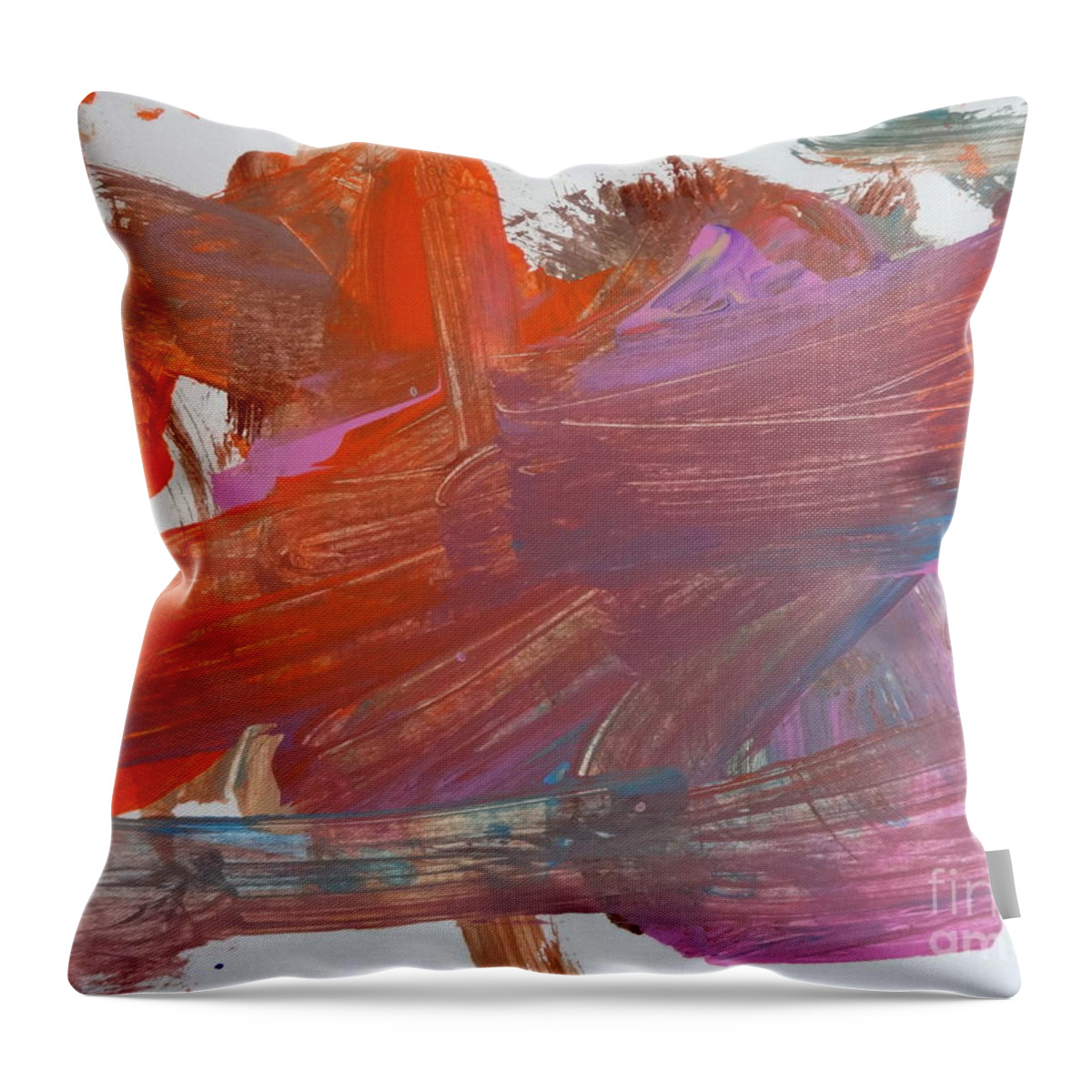 Original Throw Pillow featuring the painting Orange by Emma by Fred Wilson