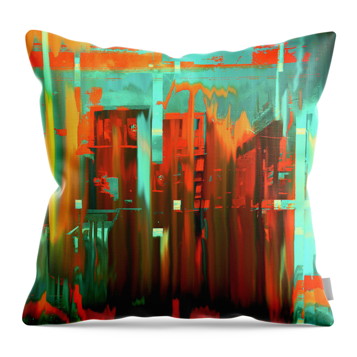 City Throw Pillow featuring the photograph Orange city by Gabi Hampe