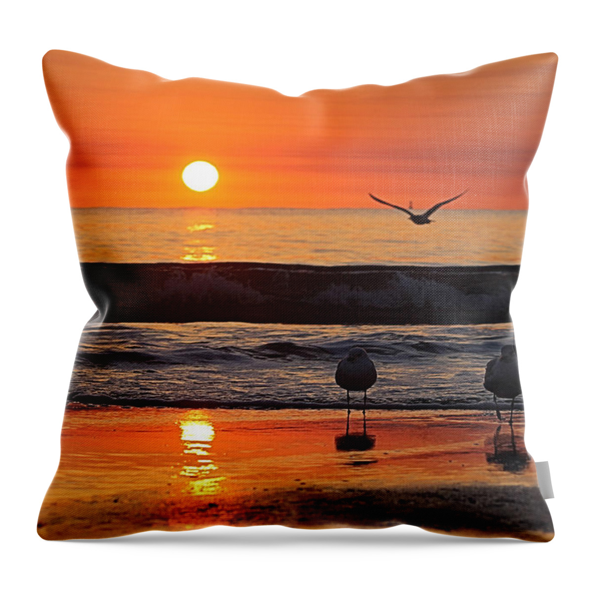 Orange Throw Pillow featuring the photograph Orange Dawn Day by Robert Banach
