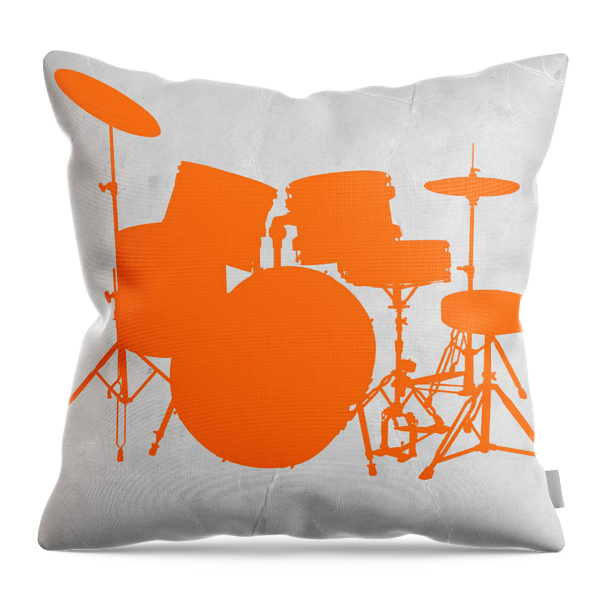 Drums Throw Pillow featuring the photograph Orange Drum Set by Naxart Studio