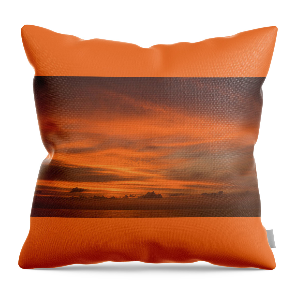 Florida Throw Pillow featuring the photograph Orange Insanity Sunset Venice Florida by Lawrence S Richardson Jr