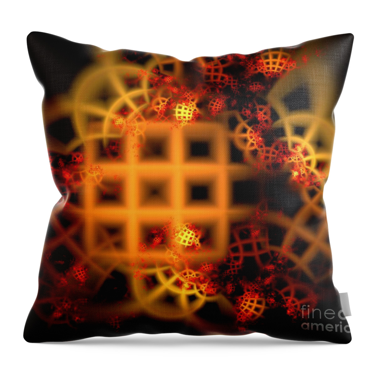 Apophysis Throw Pillow featuring the digital art Orange Red Windows by Kim Sy Ok