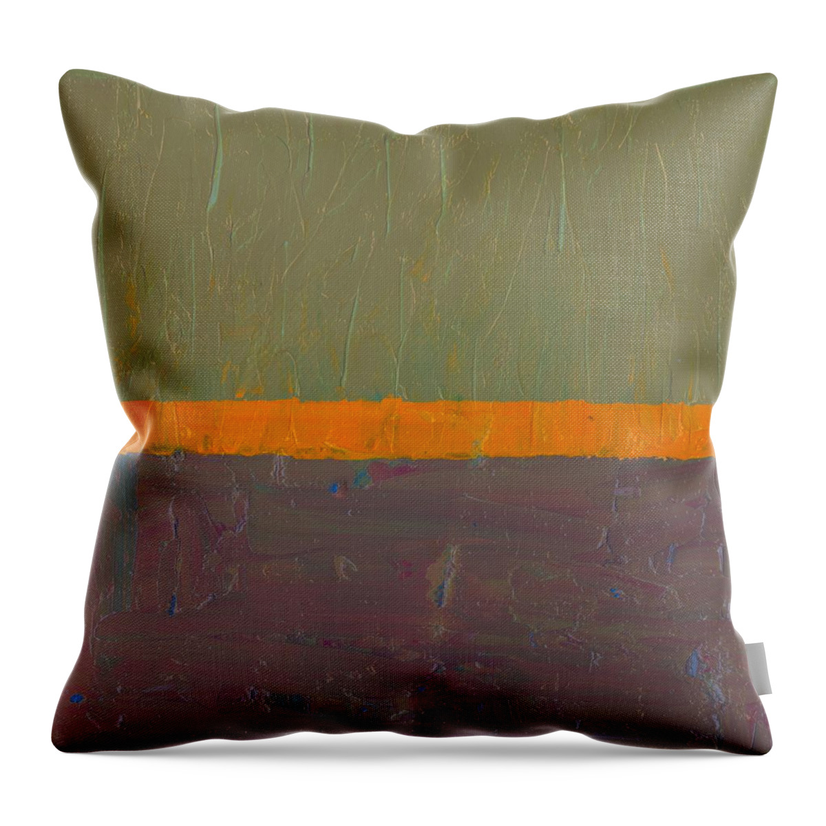 Collage Throw Pillow featuring the painting Orange Stripe with Grey by Michelle Calkins