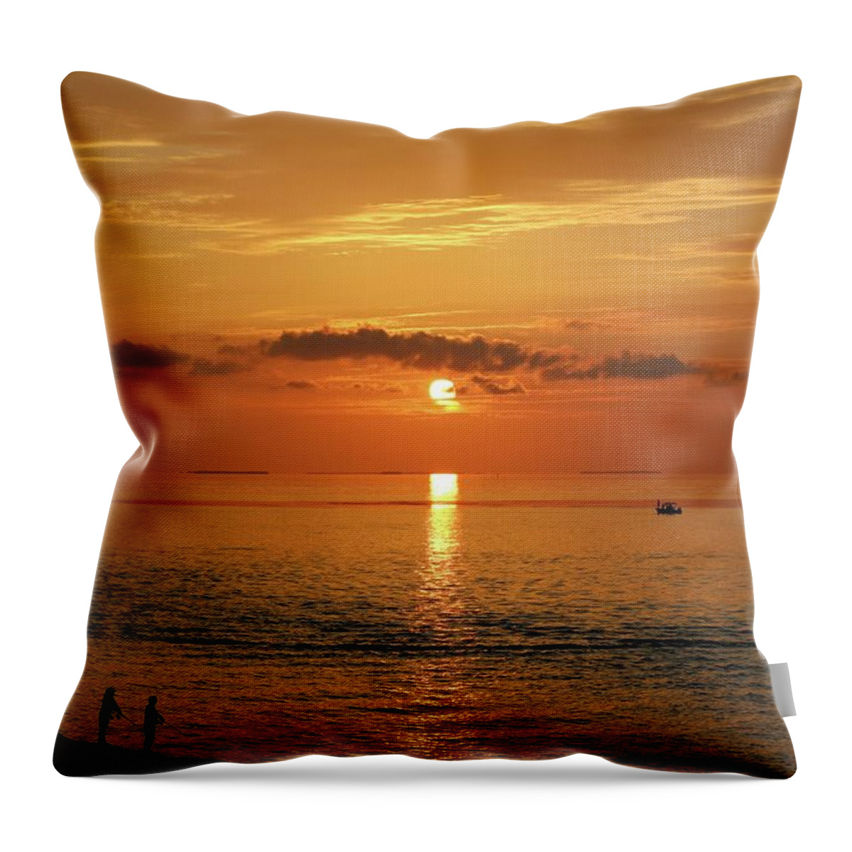 Orange Throw Pillow featuring the photograph Orange Sunset by Claire Duda